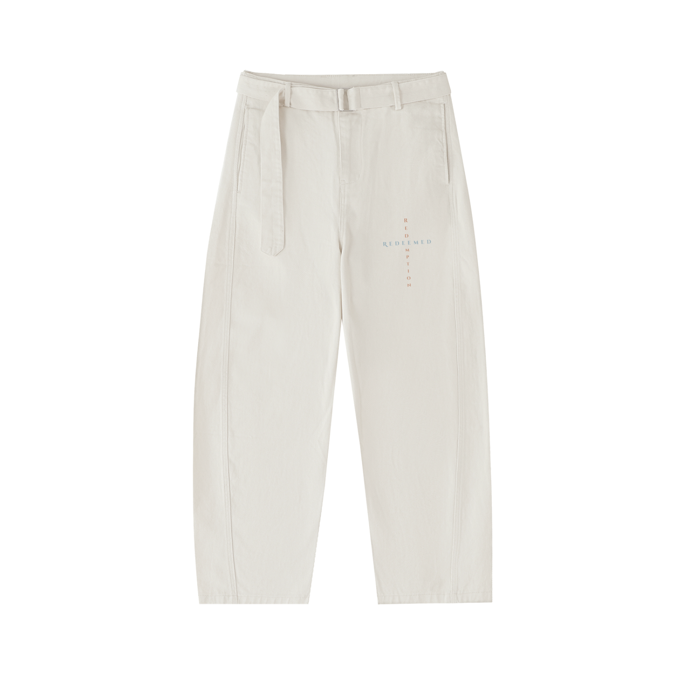 Belted Barrel-leg Chino Pants