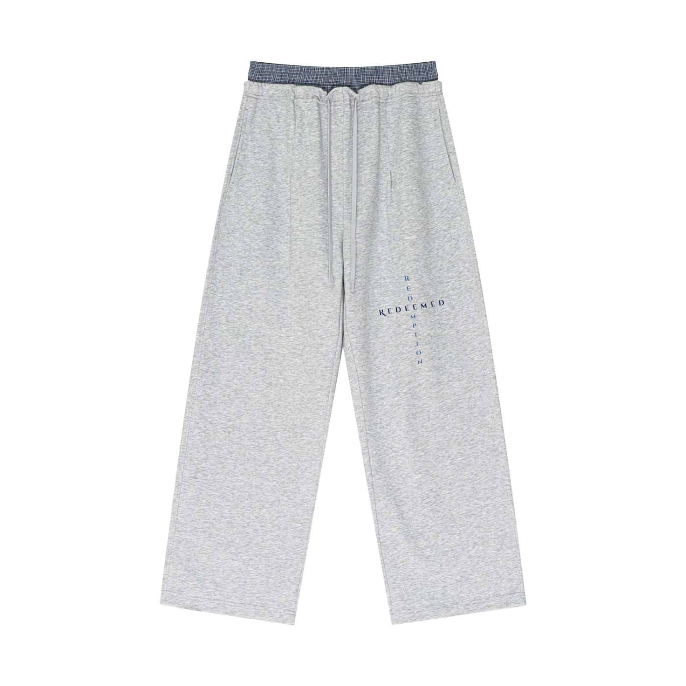 Plaid Contrast Waist Pants