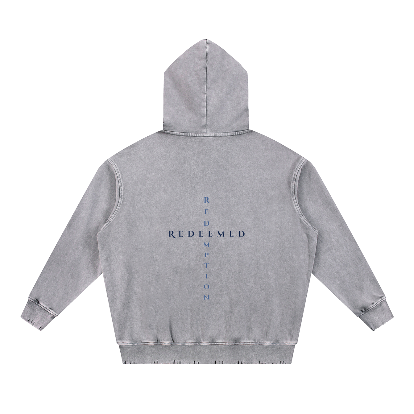 Snow Wash Hand-Frayed Heavyweight  Hoodie